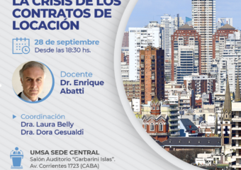 28/9 18.30HS. CONFERENCIA HIBRIDA “LA CRISIS DE LOS CONTRATOS DE LOCACIÓN”