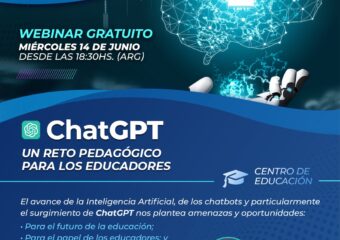 14/6 18.30HS. Webinar “ChatGPT Un reto pedagógico para los educadores”