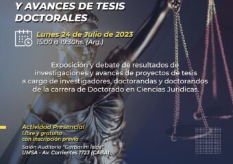 24/7 15 a 19.30HS. JORNADA DE INVESTIGACIÓN “Procesos de Investigación y avances de tesis doctorales”