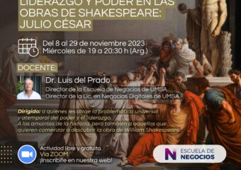 8/11 Taller virtual “Liderazgo y Poder en las obras de Shakespeare. Julio César”