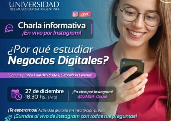 27/12 18.30hs. ¿Porqué estudiar Negocios Digitales en UMSA? Vivo por IG umsa_oficial