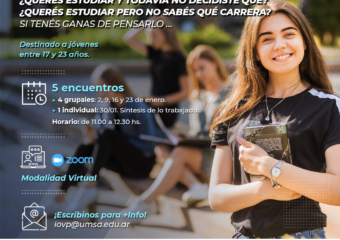 2, 9, 16 y 23 Enero 2024 Taller de Orientación Vocacional de Verano