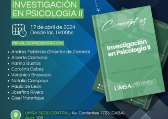 17/4 19hs. Presentación de la Revista Conceptos “Investigación en Psicología II”