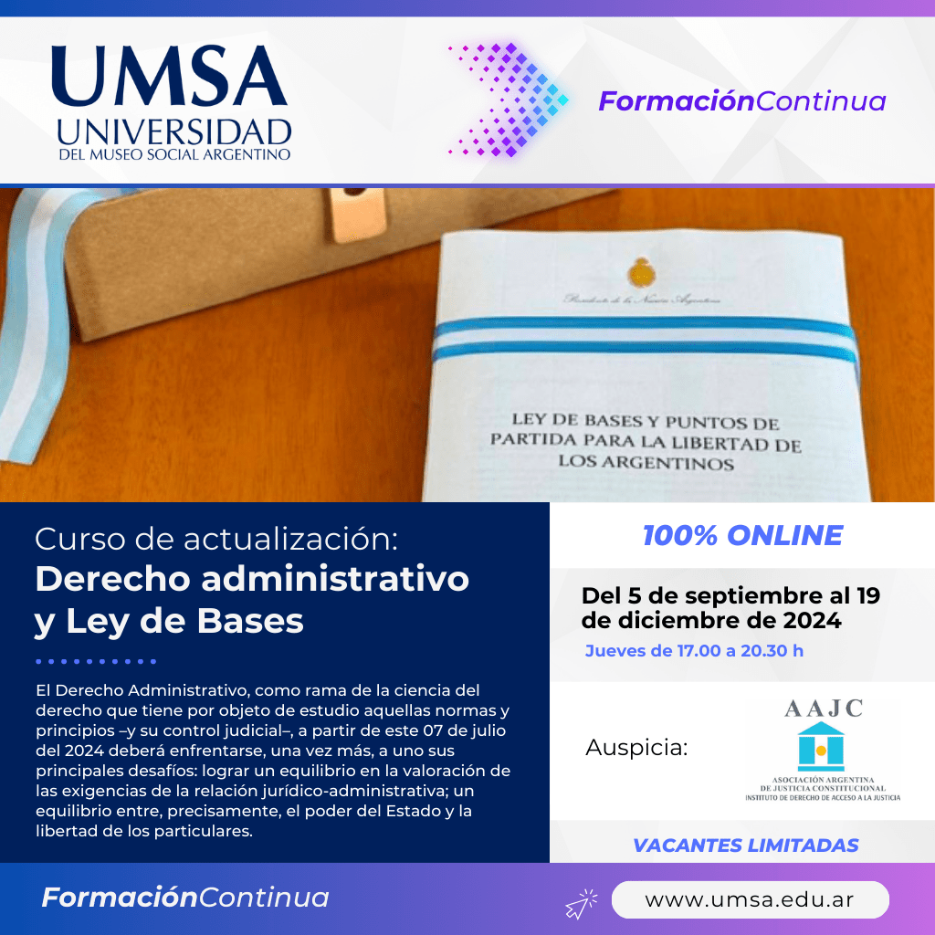 09/2024 Curso de actualización: Derecho Administrativo y Ley de Bases