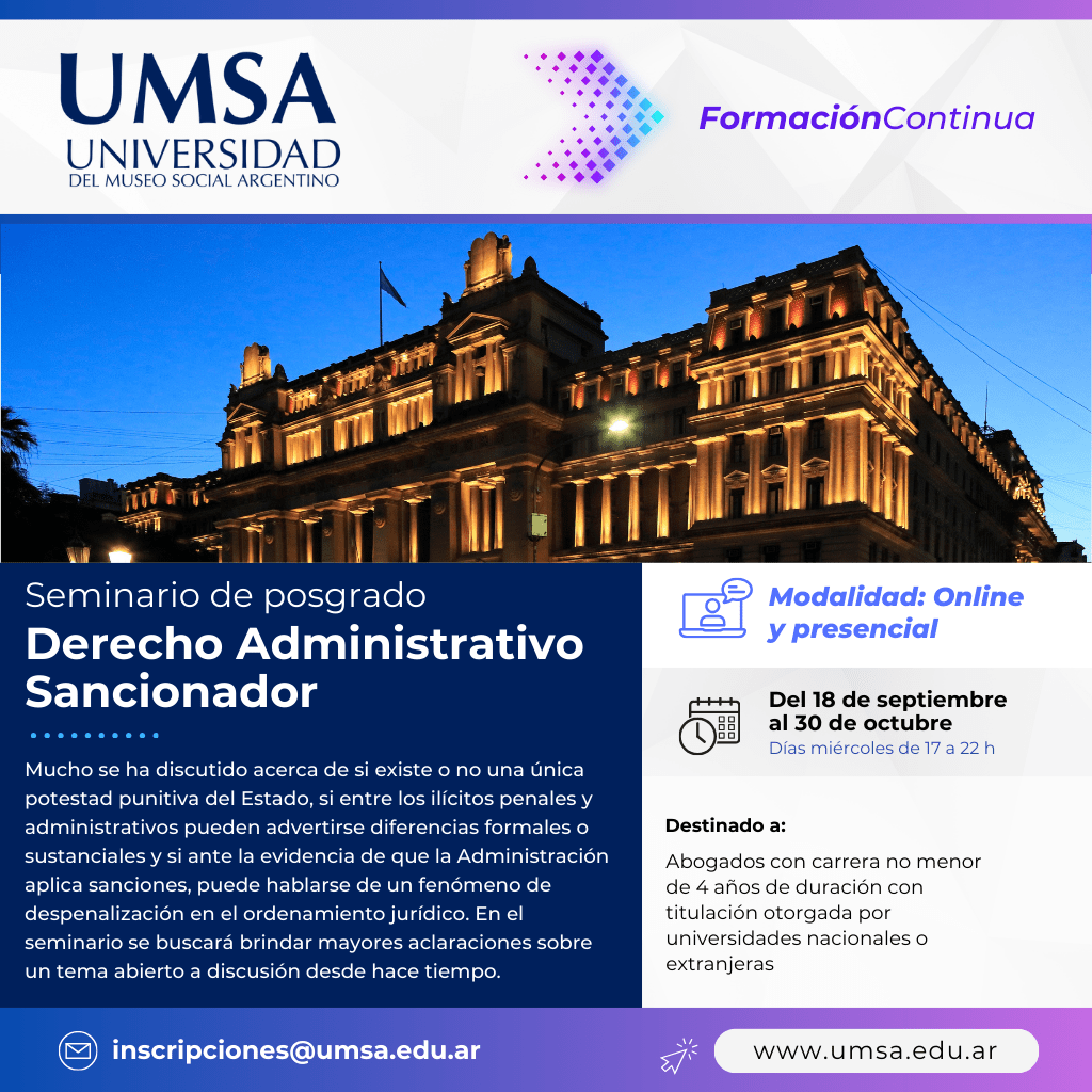 Seminario de Posgrado. Derecho Administrativo Sancionador