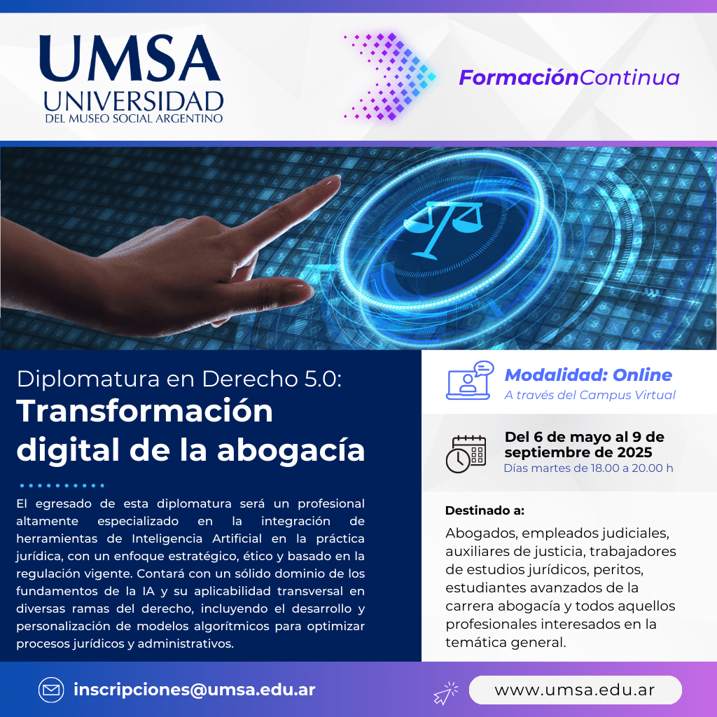 Diplomatura en Derecho 5.0 Transformación digital de la Abogacía